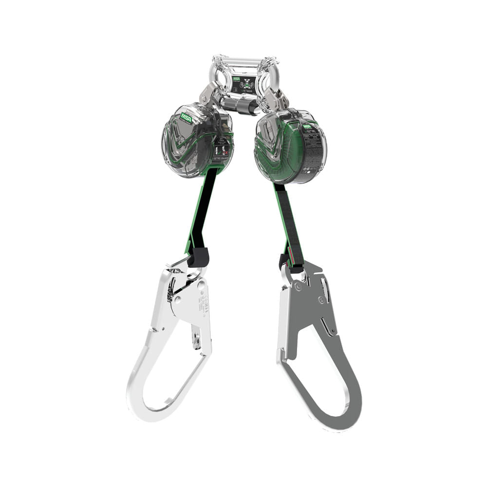 Retractil doble mini MSA PFL V-TEC doble gancho escala aluminio 1.8m