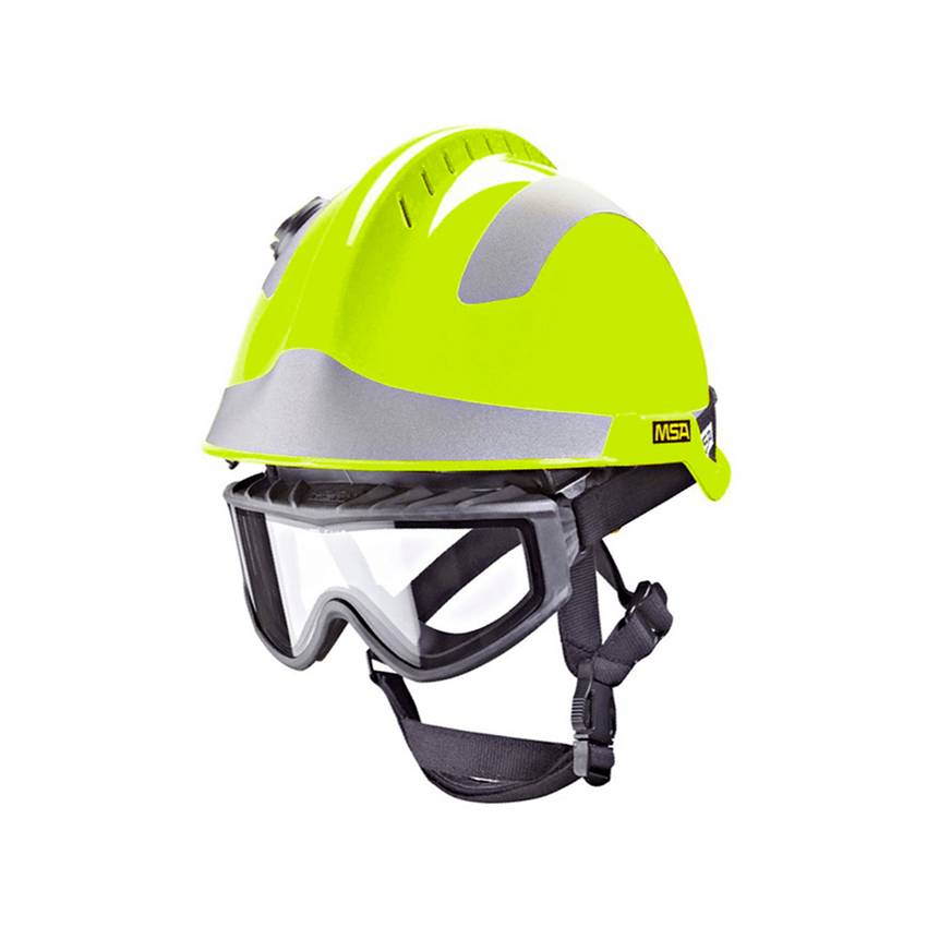 Casco de seguridad MSA Bombero Amarillo Fluor